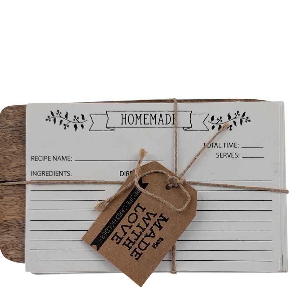 Made with Love Recipe Card Set Mango Wood Made in India - Picture 4 of 4